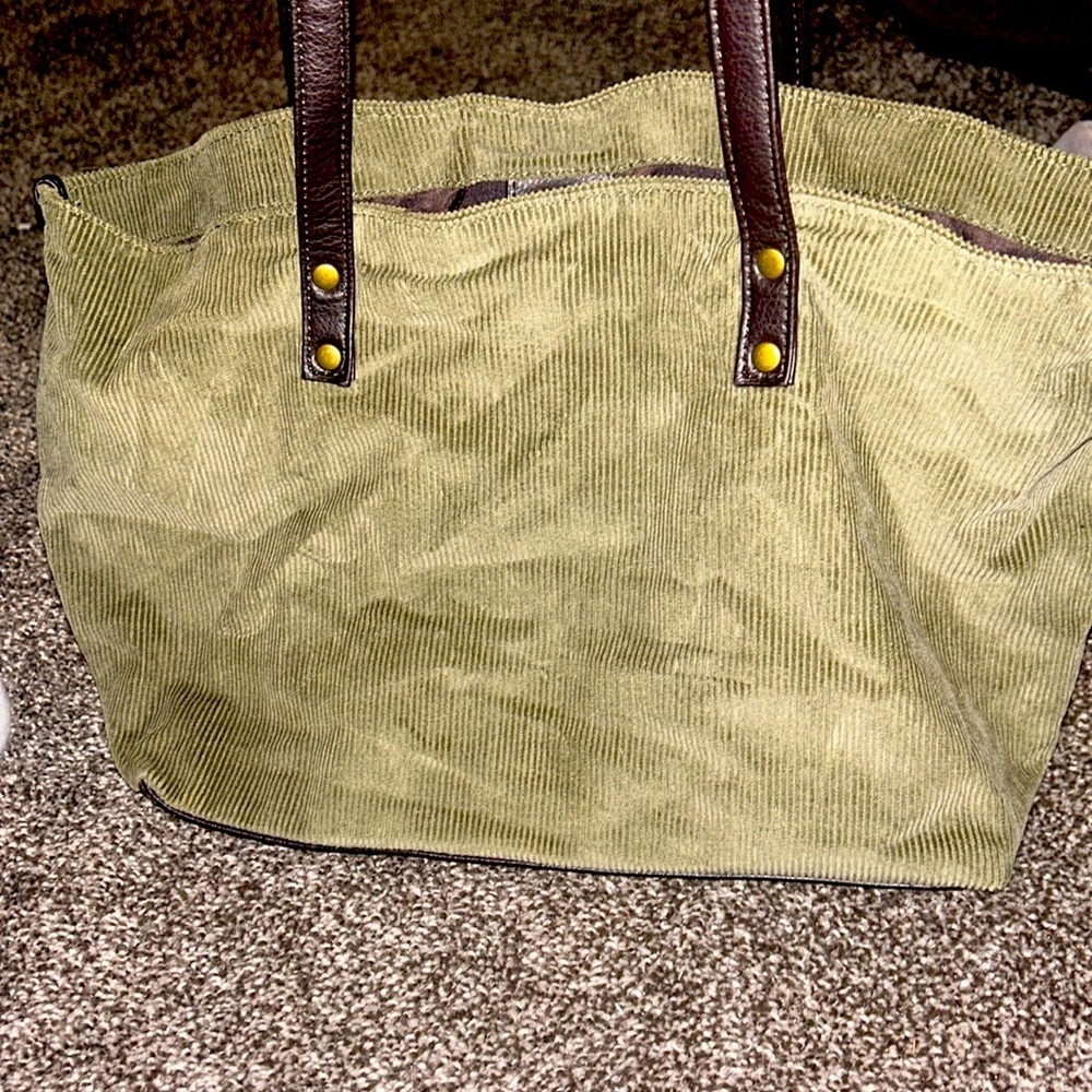 Green Corduroy  Shoulder Bag